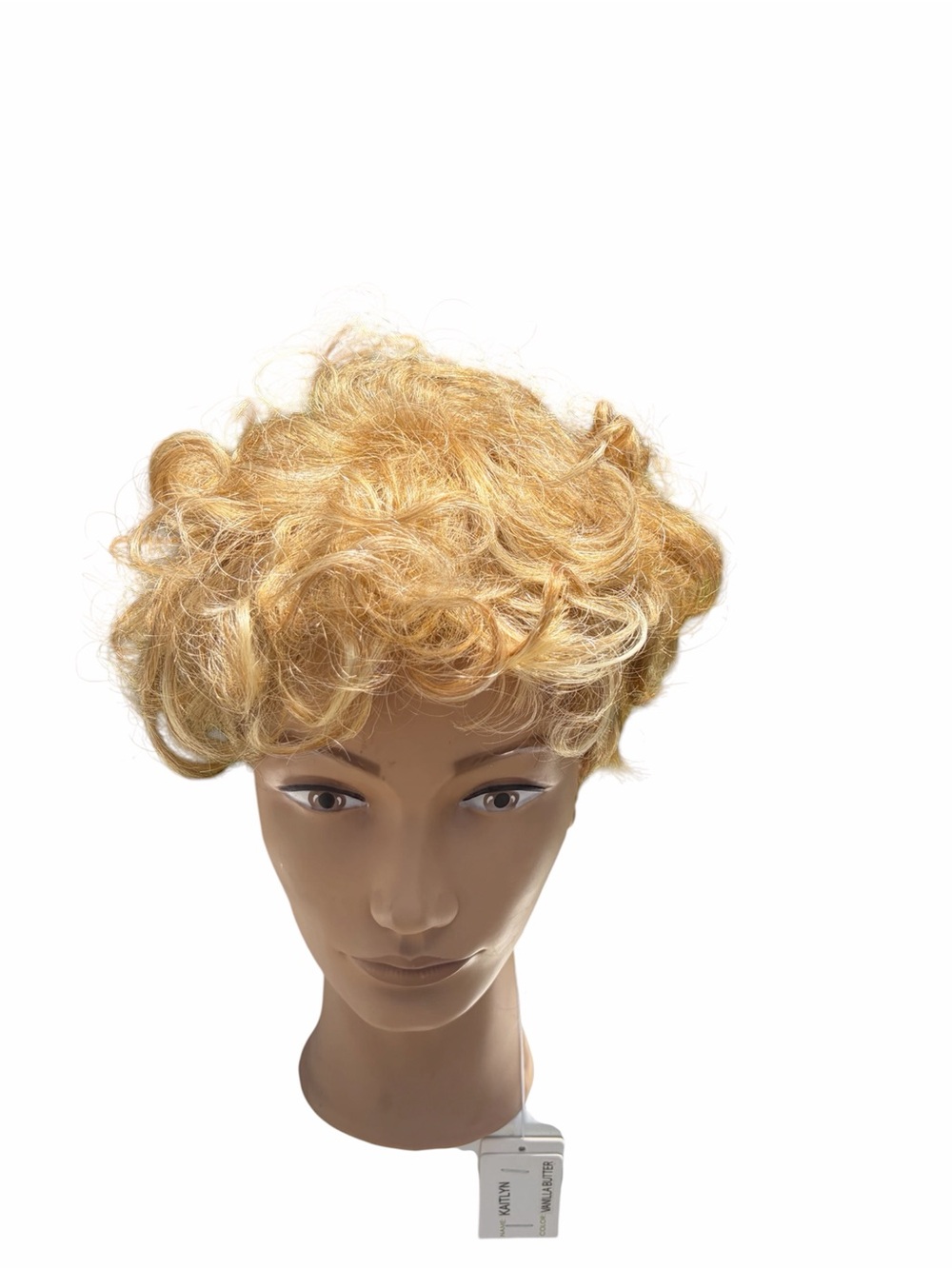 NWT Envy Kaitlyn Vanilla butter short blonde curly pixie cut synthetic wig